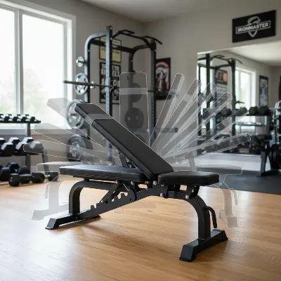 Ironmaster Super Bench Pro V2 showcasing its 11 adjustable angles for diverse home gym workouts